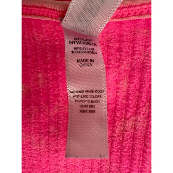 Zenana Women's Hot Pink Ribbed Tank Top Shelf Bra Removable Pads Size S / M - Picture 5 of 9